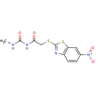 2d structure of 3-methyl-1-{2-[(6-nitro-1,3-benzothiazol-2-yl)sulfanyl]acetyl}urea