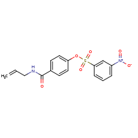 2d structure of 4-[(prop-2-en-1-yl)carbamoyl]phenyl 3-nitrobenzene-1-sulfonate