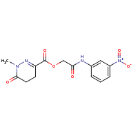 2d structure of [(3-nitrophenyl)carbamoyl]methyl 1-methyl-6-oxo-1,4,5,6-tetrahydropyridazine-3-carboxylate