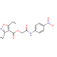 2d structure of [(4-nitrophenyl)carbamoyl]methyl 3,5-dimethyl-1,2-oxazole-4-carboxylate