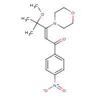 2d structure of (2Z)-4-methoxy-4-methyl-3-(morpholin-4-yl)-1-(4-nitrophenyl)pent-2-en-1-one