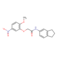2d structure of N-(2,3-dihydro-1H-inden-5-yl)-2-(2-methoxy-5-nitrophenoxy)acetamide