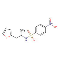 2d structure of N-[(2S)-1-(furan-2-yl)propan-2-yl]-4-nitrobenzene-1-sulfonamide