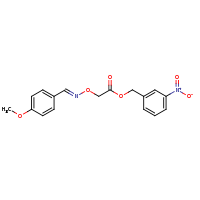 2d structure of (3-nitrophenyl)methyl 2-{[(E)-[(4-methoxyphenyl)methylidene]amino]oxy}acetate
