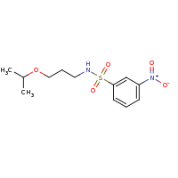 2d structure of 3-nitro-N-[3-(propan-2-yloxy)propyl]benzene-1-sulfonamide