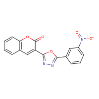2d structure of 3-[5-(3-nitrophenyl)-1,3,4-oxadiazol-2-yl]-2H-chromen-2-one