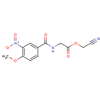 2d structure of cyanomethyl 2-[(4-methoxy-3-nitrophenyl)formamido]acetate