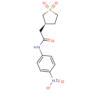 2d structure of 2-[(3R)-1,1-dioxo-1$l^{6}-thiolan-3-yl]-N-(4-nitrophenyl)acetamide
