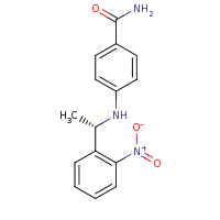 2d structure of 4-{[(1S)-1-(2-nitrophenyl)ethyl]amino}benzamide