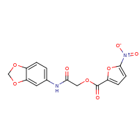 2d structure of [(2H-1,3-benzodioxol-5-yl)carbamoyl]methyl 5-nitrofuran-2-carboxylate