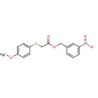 2d structure of (3-nitrophenyl)methyl 2-[(4-methoxyphenyl)sulfanyl]acetate