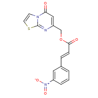 2d structure of {5-oxo-5H-[1,3]thiazolo[3,2-a]pyrimidin-7-yl}methyl (2E)-3-(3-nitrophenyl)prop-2-enoate
