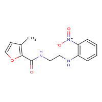 2d structure of 3-methyl-N-{2-[(2-nitrophenyl)amino]ethyl}furan-2-carboxamide