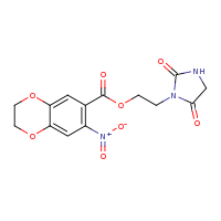 2d structure of 2-(2,5-dioxoimidazolidin-1-yl)ethyl 7-nitro-2,3-dihydro-1,4-benzodioxine-6-carboxylate