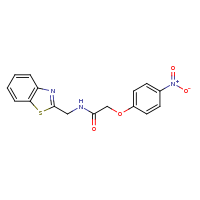 2d structure of N-(1,3-benzothiazol-2-ylmethyl)-2-(4-nitrophenoxy)acetamide