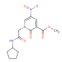 2d structure of methyl 1-[(cyclopentylcarbamoyl)methyl]-5-nitro-2-oxo-1,2-dihydropyridine-3-carboxylate