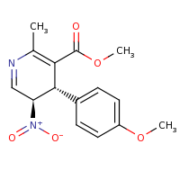 2d structure of methyl (4S,5R)-4-(4-methoxyphenyl)-2-methyl-5-nitro-4,5-dihydropyridine-3-carboxylate