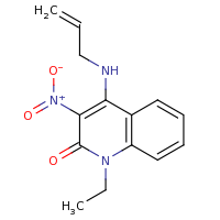 2d structure of 1-ethyl-3-nitro-4-(prop-2-en-1-ylamino)-1,2-dihydroquinolin-2-one