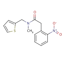 2d structure of N-methyl-2-(2-nitrophenyl)-N-(thiophen-2-ylmethyl)acetamide