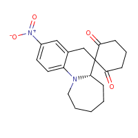2d structure of (S)-3-nitro-6a,7,8,9,10,11-hexahydro-5H-spiro[azepino[1,2-a]quinoline-6,1'-cyclohexane]-2',6'-dione