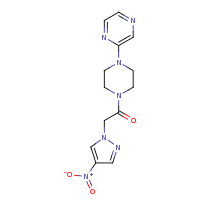 2d structure of 2-(4-nitro-1H-pyrazol-1-yl)-1-[4-(pyrazin-2-yl)piperazin-1-yl]ethan-1-one