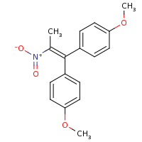 2d structure of 1-methoxy-4-[1-(4-methoxyphenyl)-2-nitroprop-1-en-1-yl]benzene