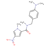 2d structure of N-{[4-(dimethylamino)phenyl]methyl}-N,1-dimethyl-4-nitro-1H-pyrrole-2-carboxamide