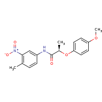 2d structure of (2R)-2-(4-methoxyphenoxy)-N-(4-methyl-3-nitrophenyl)propanamide
