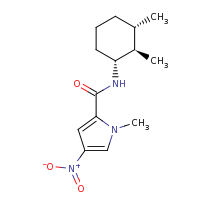 2d structure of N-[(1R,2R,3S)-2,3-dimethylcyclohexyl]-1-methyl-4-nitro-1H-pyrrole-2-carboxamide