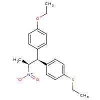 2d structure of 1-ethoxy-4-[(1S,2S)-1-[4-(ethylsulfanyl)phenyl]-2-nitropropyl]benzene