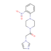 2d structure of 2-(1H-imidazol-1-yl)-1-[4-(2-nitrophenyl)piperazin-1-yl]ethan-1-one