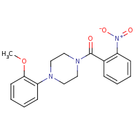 2d structure of 1-(2-methoxyphenyl)-4-[(2-nitrophenyl)carbonyl]piperazine
