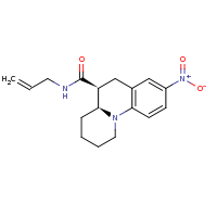 2d structure of (6S,6aS)-3-nitro-N-(prop-2-en-1-yl)-5H,6H,6aH,7H,8H,9H,10H-pyrido[1,2-a]quinoline-6-carboxamide