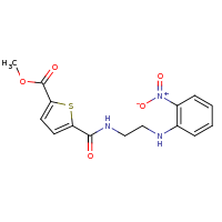 2d structure of methyl 5-({2-[(2-nitrophenyl)amino]ethyl}carbamoyl)thiophene-2-carboxylate