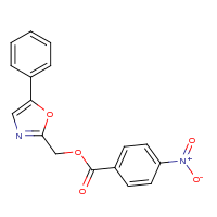 2d structure of (5-phenyl-1,3-oxazol-2-yl)methyl 4-nitrobenzoate