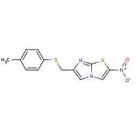 2d structure of 6-{[(4-methylphenyl)sulfanyl]methyl}-2-nitroimidazo[2,1-b][1,3]thiazole