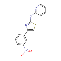 2d structure of N-[4-(3-nitrophenyl)-1,3-thiazol-2-yl]pyridin-2-amine
