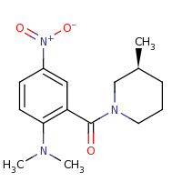 2d structure of N,N-dimethyl-2-{[(3S)-3-methylpiperidin-1-yl]carbonyl}-4-nitroaniline