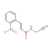 2d structure of (2E)-N-(cyanomethyl)-3-(2-nitrophenyl)prop-2-enamide