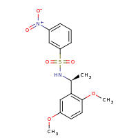 2d structure of N-[(1S)-1-(2,5-dimethoxyphenyl)ethyl]-3-nitrobenzene-1-sulfonamide