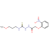 2d structure of N-{[(3-methoxypropyl)carbamothioyl]amino}-2-(2-nitrophenoxy)acetamide