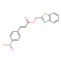 2d structure of 1,3-benzothiazol-2-ylmethyl (2E)-3-(4-nitrophenyl)prop-2-enoate