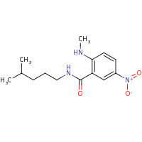 2d structure of 2-(methylamino)-N-(4-methylpentyl)-5-nitrobenzamide