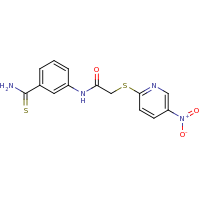 2d structure of N-(3-carbamothioylphenyl)-2-[(5-nitropyridin-2-yl)sulfanyl]acetamide