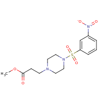 2d structure of methyl 3-{4-[(3-nitrobenzene)sulfonyl]piperazin-1-yl}propanoate