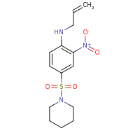 2d structure of 2-nitro-4-(piperidine-1-sulfonyl)-N-(prop-2-en-1-yl)aniline
