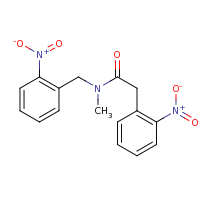 2d structure of N-methyl-2-(2-nitrophenyl)-N-[(2-nitrophenyl)methyl]acetamide