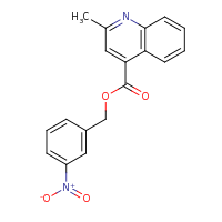 2d structure of (3-nitrophenyl)methyl 2-methylquinoline-4-carboxylate