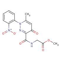 2d structure of methyl 2-{[6-methyl-1-(2-nitrophenyl)-4-oxo-1,4-dihydropyridazin-3-yl]formamido}acetate