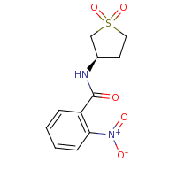 2d structure of N-[(3R)-1,1-dioxo-1$l^{6}-thiolan-3-yl]-2-nitrobenzamide